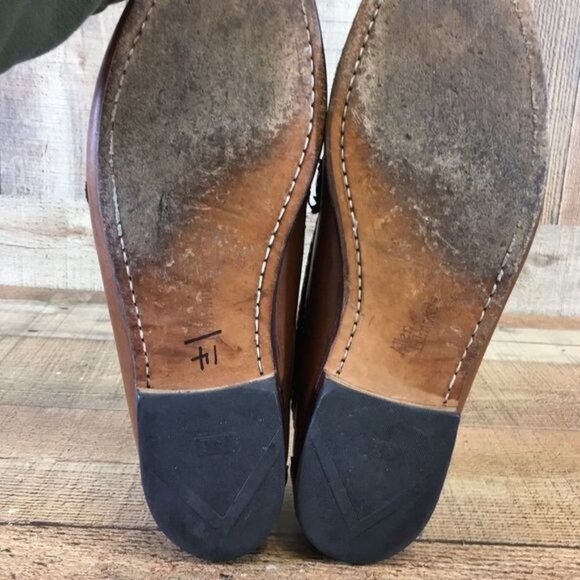 Allen‎ Edmonds Brown Leather Meghan Kiltie Buckle Loafers Men\'s 10.5 C VTG 80s main image 5